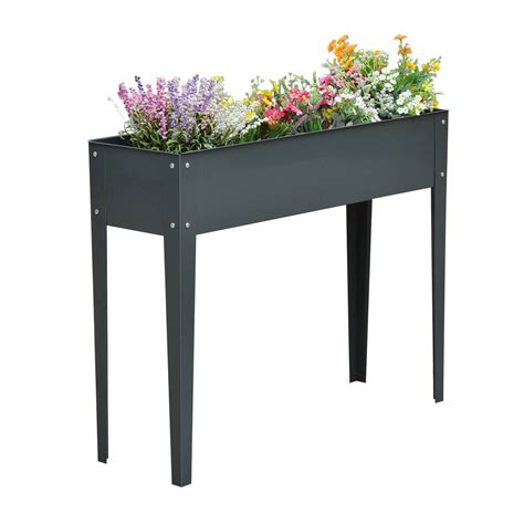 metal frame planter boxes|metal elevated planter box.